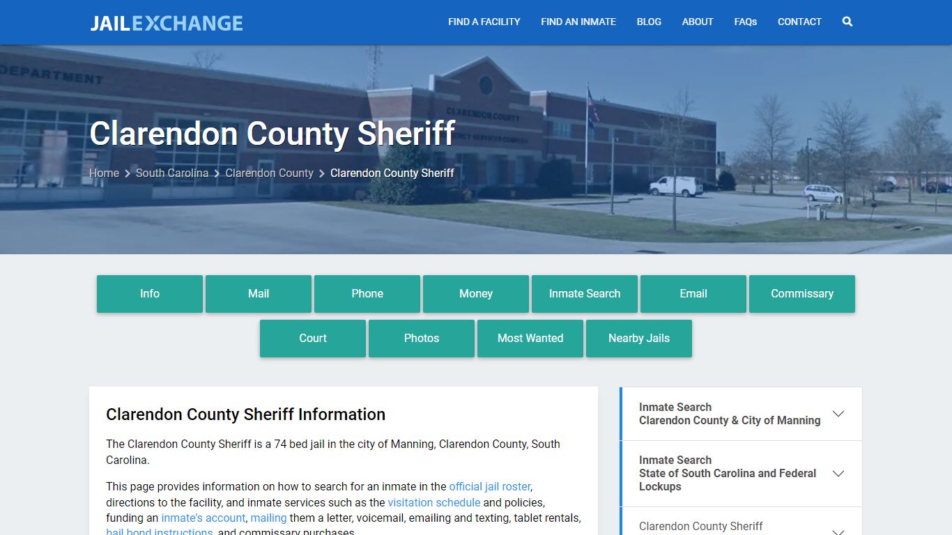 Clarendon County Sheriff, SC Inmate Search, Information - Jail Exchange